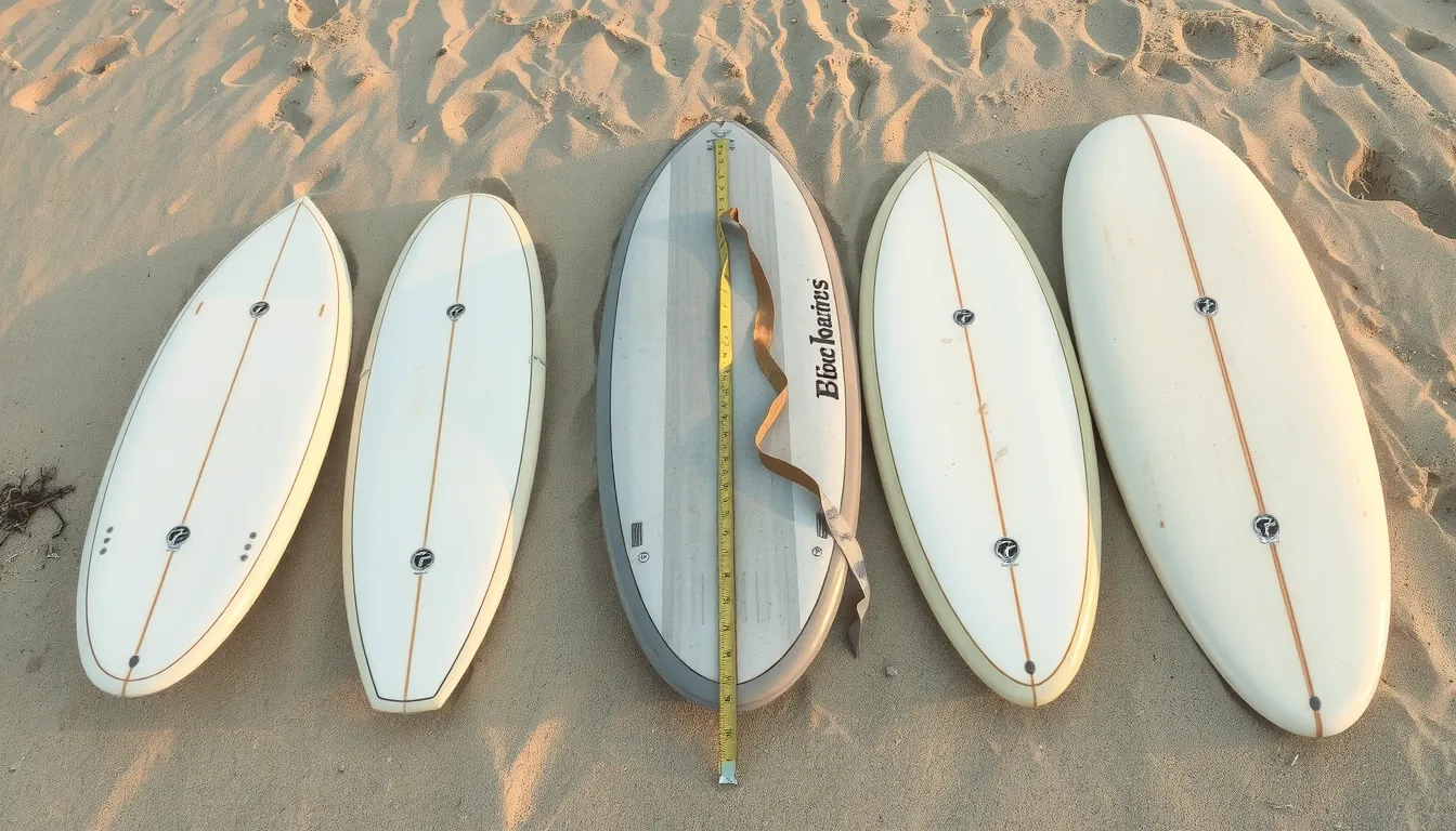 taille des planches de surf