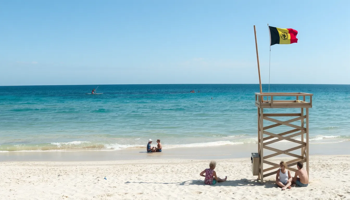 drapeau noir et blanc plage